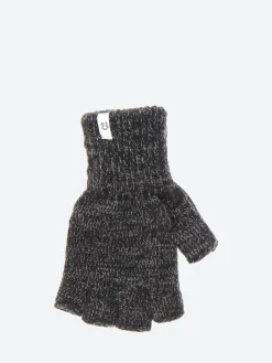 Upstate Stock - Fingerless Gloves in Black Melange