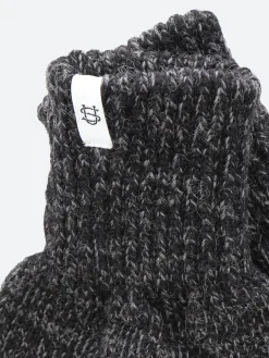 Upstate Stock - Fingerless Gloves in Black Melange