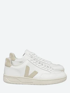 Veja - V-12 Leather in White and Sable