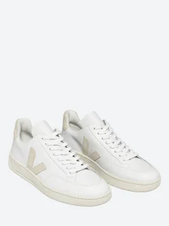 Veja - V-12 Leather in White and Sable