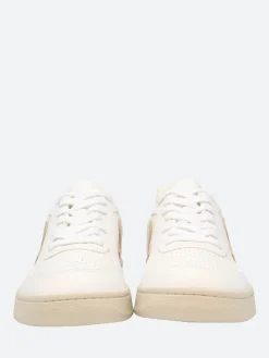 Veja - V-10 Leather in White and Platine