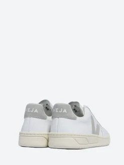 Veja - V-12 Leather in White and Light Grey