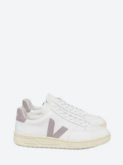 Veja - V-12 Leather in White and Babe