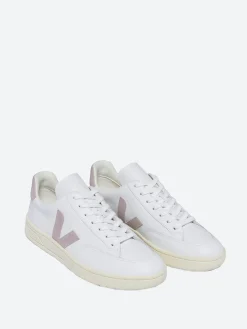 Veja - V-12 Leather in White and Babe
