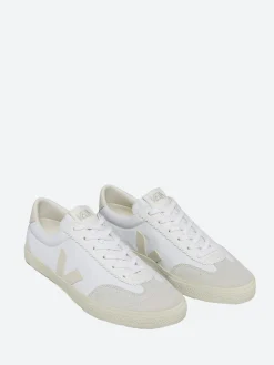 Veja - Volley Canvas in White and Pierre