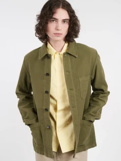 Vetra - 5C Short Workwear Jacket in Olive Moleskin