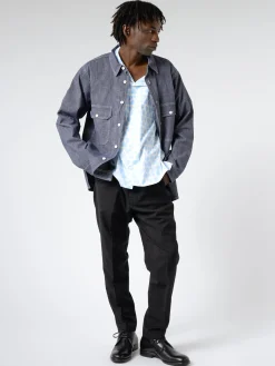 Vetra - Chambray Shirt in Washed Denim