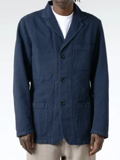 Vetra - Hopsack-Style Workwear Blazer in Navy