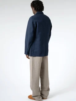 Vetra - Hopsack-Style Workwear Blazer in Navy
