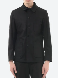 Vetra - No. 4 Workwear Jacket in Black Wool Melton