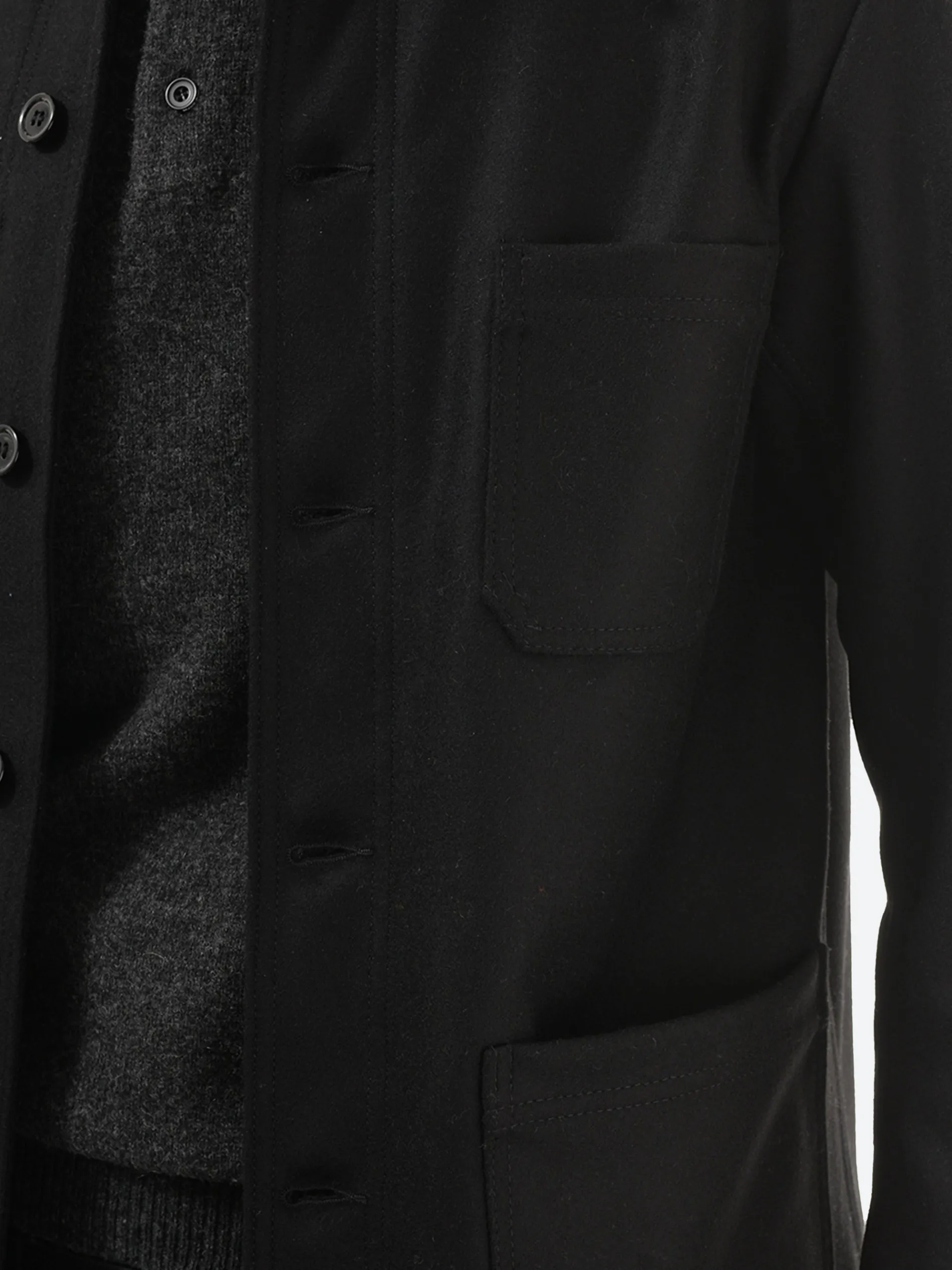 Vetra - No. 4 Workwear Jacket in Black Wool Melton