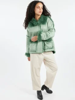 Virginia Bizzi - VY8003 Eco Shearling Jacket in Green