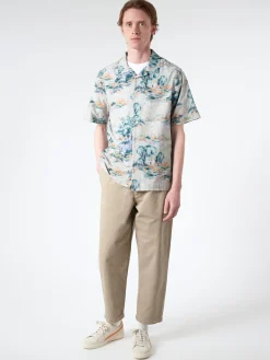 Wax London - Didcot Shirt in Blue Scenic