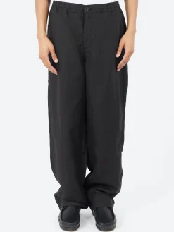 Wax London - Glencoe Trouser in Black Slub Weave