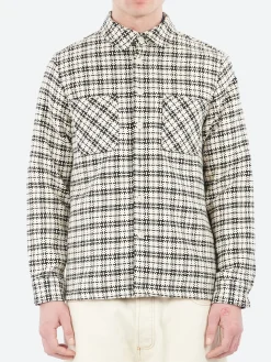 Wax London - Whiting Overshirt in Black and Ecru