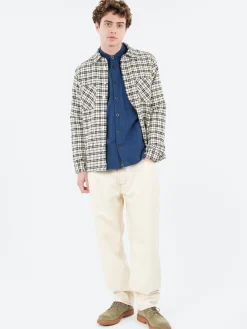 Wax London - Whiting Overshirt in Black and Ecru