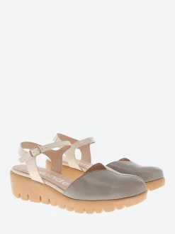 Wonders - C-33237 Wedge Sandal in Grey and White Sauvage