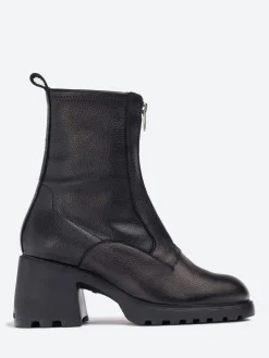 Wonders - Heel Front Zip Boots in Black Wild