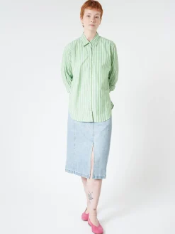 Xirena - Beau Shirt in Matcha Stripe