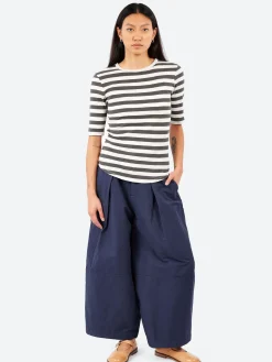 YMC - Charlotte Stripe Top in Grey and Stone