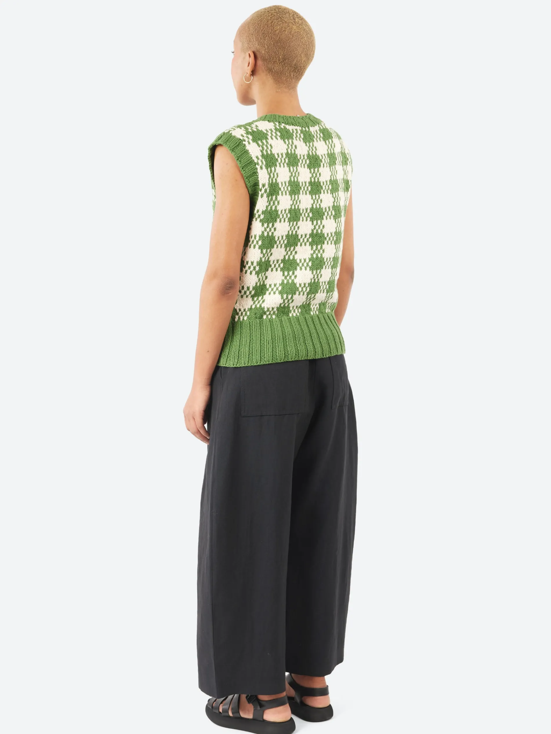 YMC - Heidi Vest in Green and Ecru
