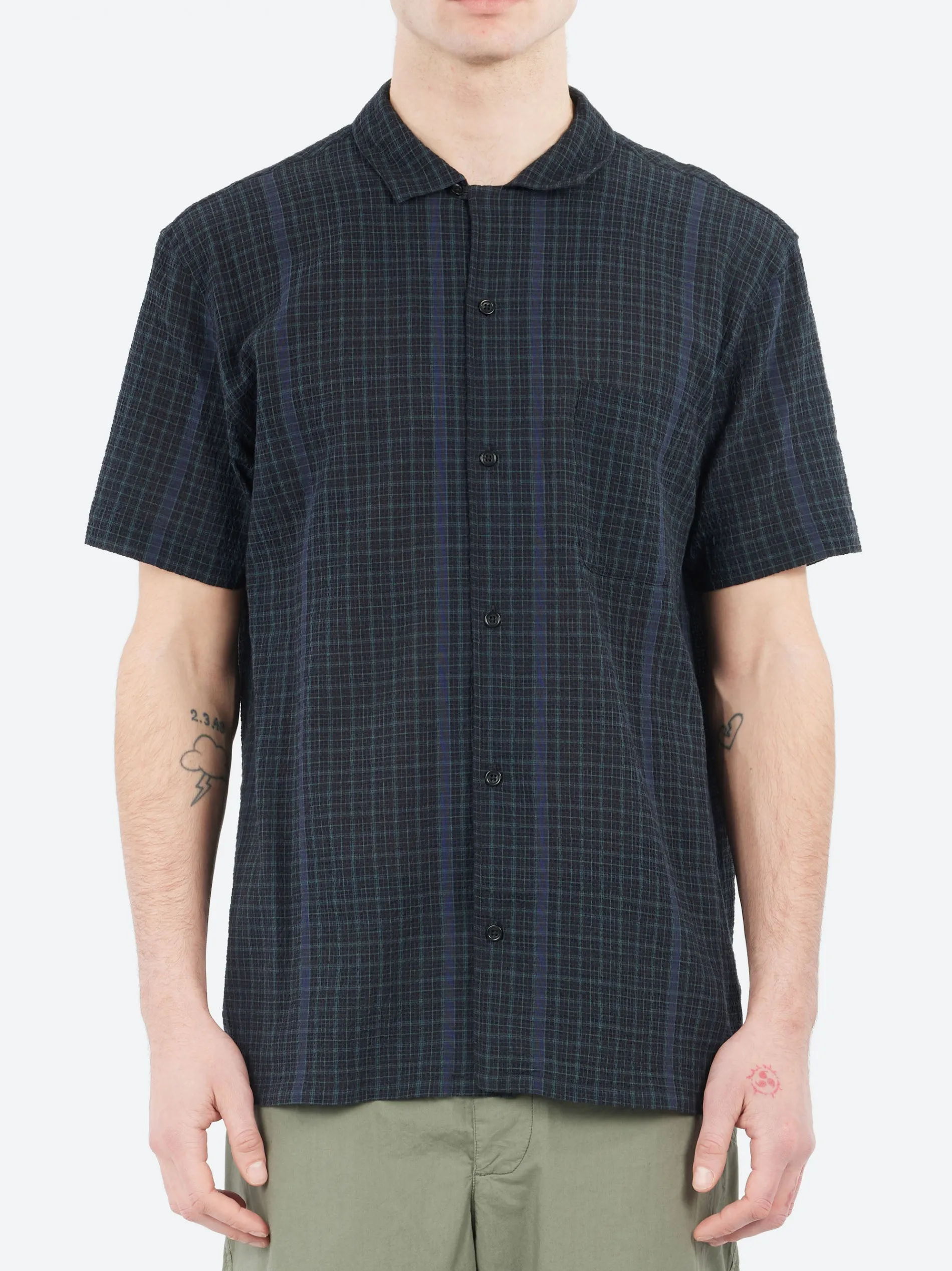 YMC - Malick Shirt in Black and Green