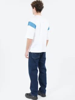 YMC - Skate T-Shirt in White and Blue